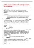 NURS 6630 Midterm Exam Questions With Answers 