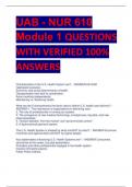  NUR 610 Module 1 QUESTIONS  WITH VERIFIED 100%  ANSWERS