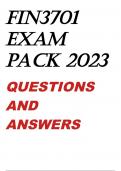 FIN3701 EXAM PACK 2023