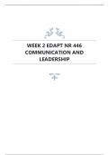 WEEK 2 EDAPT NR 446 COMMUNICATION AND LEADERSHIP.