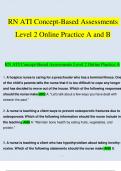 RN ATI Concept-Based Assessments Level 2 Online Practice A and B  Questions and Answers 2023 - 2024 (Verified Answers)