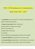 WGU C464 Introduction to Communication Study Guide 2023 - 2024