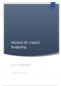 BUSI 7110 Class Notes - MODULE 09: CAPITAL BUDGETING