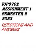 IOP3702 Assignment 1 Semester 2 2023