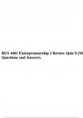 BUS 4401 Entrepreneurship 2 Review Quiz 9 (50) Questions and Answers, BUS 4401 Unit 6 Attempt Review Questions and Answers March 2023, BUS 4401 Unit 8 Entrepreneurship 2 Self Quiz 5 Questions and Answers 2023 & BUS 4401 Unit 8 Entrepreneurship 2 Self Quiz