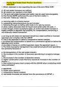 Florida Real Estate Exam Practice Questions 2022 1. Which statement is true regarding the use of the term REALTOR? A. All real estate licensees are realtors B. All realtors are members of the NAR C. The term real estate licensee and realtor may be used in