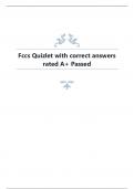 Fccs Quizlet with correct answers rated A+ Passed