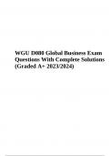 WGU D080 OA Exam Questions With 100% Correct Answers | WGU D080 Pre-Assessment; Exam Questions With Answers & WGU D080 (Global Business) Final Exam Questions With 100% Correct Answers (Graded A+)