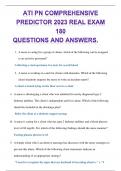 ATI PN COMPREHENSIVE PREDICTOR 2023 REAL EXAM 180 QUESTIONS AND ANSWERS.