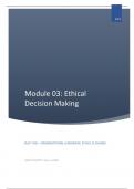 BUSI 7146 Class Notes and Assignment - Module 03: Ethical Decision Making