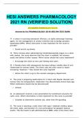   HESI ANSWERS PHARMACOLOGY 2021 RN (VERIFIED SOLUTION)