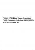 WGU C702 Final Exam Practice Questions With Answers 2023/2024 | Graded A+ | 100% Correct