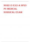 FELBRY COLLEGE SCHOOL OF NURSING-Nur215 Ex2-A SP23 PU medical surgical exam