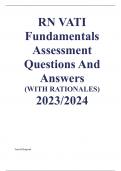 RN VATI Fundamentals Assessment Questions And Answers  (WITH RATIONALES) 2023/2024