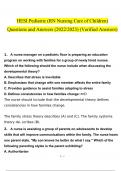 HESI Pediatric (RN Nursing Care of Children)  Questions and Answers Latest 2023 - 2024 [100% correct answers]