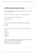 COPE Health Scholar exam 2023 with 100% correct answers