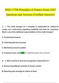 WGU C708 Principles of Finance Exam Questions and Answers Latest 2023 - 2024 [100% correct answers] 