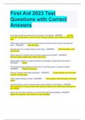 First Aid 2023 Test Questions with Correct Answers 