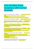 First Aid Real Exam Questions with Correct Answers 