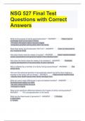 NSG 527 Final Test Questions with Correct Answers 