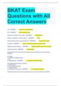 BKAT Exam Questions with All Correct Answers 