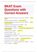 Bundle For BKAT Exam Questions with Correct Answers