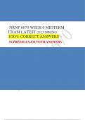  NRNP 6670 WEEK 6 MIDTERM EXAM LATEST 2023 SPRING 1OO% CORRECT ANSWERS SUPREME EXAM    WITH ANSWERS