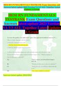 HESI RN FUNDAMENTALS TESTBANK Exam Questions and Answers latest update 2023 Version V1-V3 ALL Together Latest Updates A Grade 