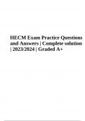 HECM Exam Practice Questions and Answers | Latest Update 2023/2024 (Graded A+)