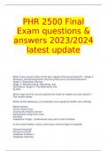 PHR 2500 Final Exam questions & answers 2023/2024 latest update