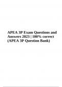 APEA 3P Question Bank | Questions and Answers Latest 2024 | APEA Test Bank Questions With Correct Answers | APEA Predictor Exam Questions With Answers & APEA Exam Question Bank (Ortho) | Questions with Correct Answers - Latest Update 2024/2025 (VERIFIED)