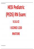 HESI RN PEDS EXAMPACK QUESTIONS & ANSWERS 2023 LATEST UPDATE