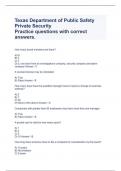  Texas Department of Public Safety Private Security Practice questions with correct answers.