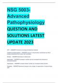 NSG 5003- Advanced  Pathophysiology QUESTION AND  SOLUTIONS LATEST  UPDATE 2023