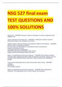 NSG 527 final exam TEST QUESTIONS AND  100% SOLUTIONS