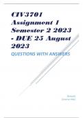 CIV3701 Assignment 1 Semester 2 2023 - DUE 25 August 2023