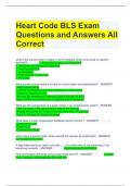 Heart Code BLS Exam Questions and Answers All Correct 