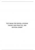 TEST BANK FOR DENTAL HYGIENE THEORY AND PRACTICE, 3RD EDITION: DARBY