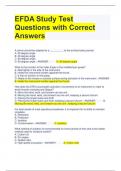 EFDA Study Test Questions with Correct Answers 