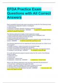 EFDA Practice Exam Questions with All Correct Answers 