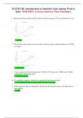 MATH 120: Introduction to Statistics Lime Spring Week 6 Quiz. With 100% Correct Answers. Pass Guarantee