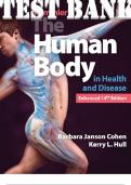 TEST BANK for Memmler's The Human Body in Health and Disease, 14th Edition by Barbara Janson and Kerry Hull | All 25 Chapters