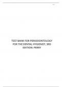 TEST BANK FOR PERIODONTOLOGY FOR THE DENTAL HYGIENIST, 3RD EDITION: PERRY