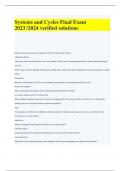  Systems and Cycles Final Exam 2023 /2024 verified solutions