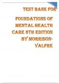 Test Bank For Foundations Of Mental Health Care 6th Edition By Morrison Valfre Updated 2023 Graded A +