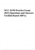 NCC EFM Exam Practice Questions With Answers - Latest Update 2023/2024 (VERIFIED)