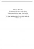 Introduction to Quantum Field Theory Classical Mechanics to Gauge Field Theories 1st Edition By Ethan N. Carragher, Anthony G. Williams (Solution Manual)