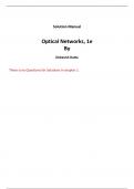 Optical Networks 1st Edition By Debasish Datta (Solution Manual)