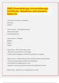 ONS Chemotherapy Immunotherapy Certificate, Questions and answers. Rated A+