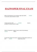 HAZWOPER FINAL EXAM